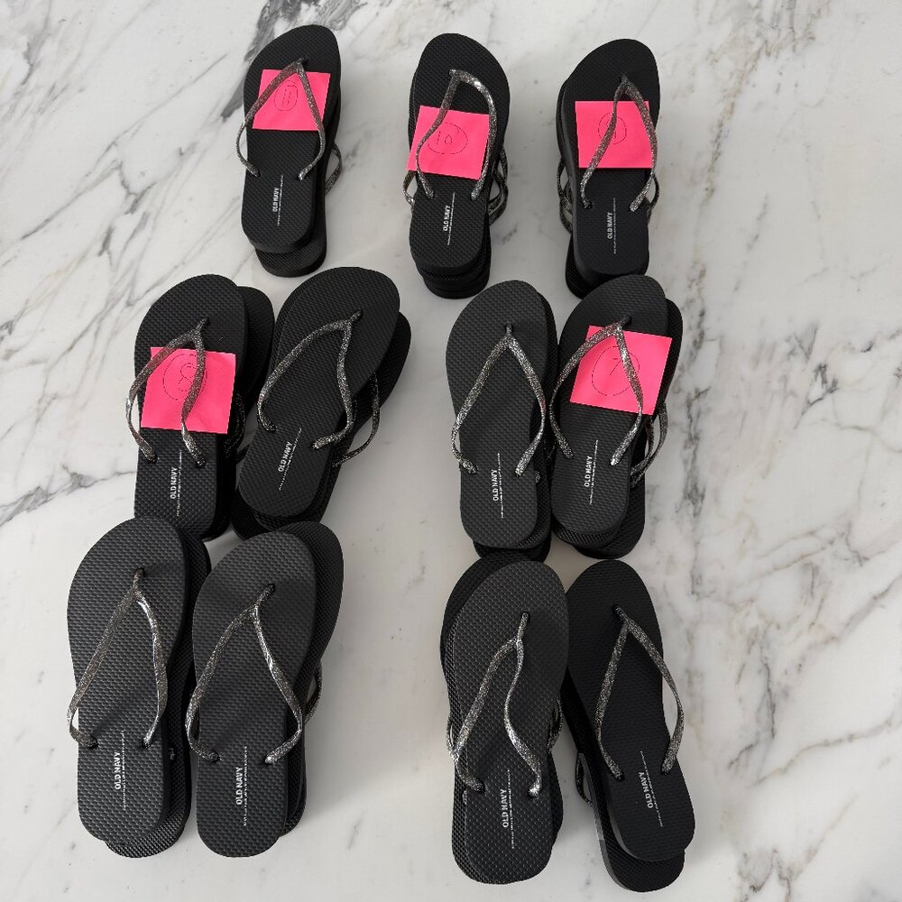 NEW Old Navy Black Glitter Sandals Flip Flops (PRICE PER PAIR)